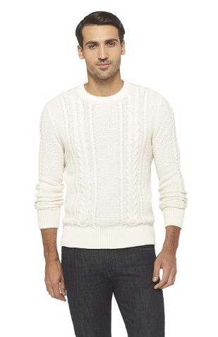 Merona Men's Cable Knit Sweater - Cream